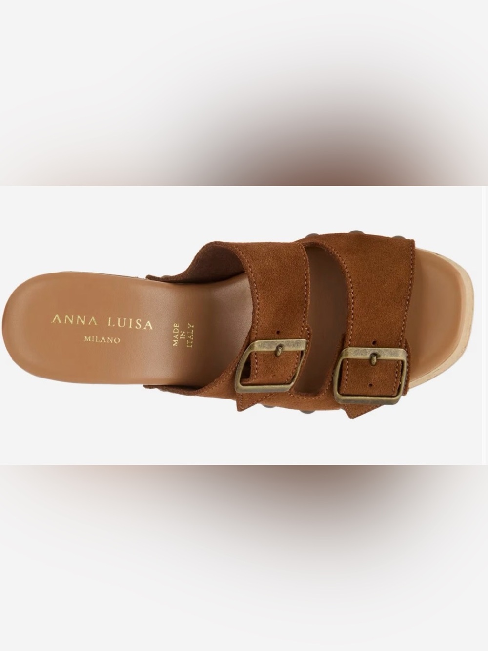 Anna Luisa Amalfi Studded Suede Cork Wedge Sandal Women’s 7 - Picture 5 of 7